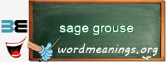 WordMeaning blackboard for sage grouse